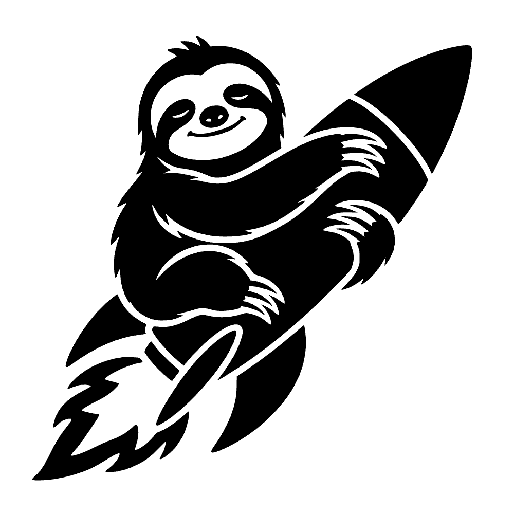 Perezoso montando un cohete — archivo SVG