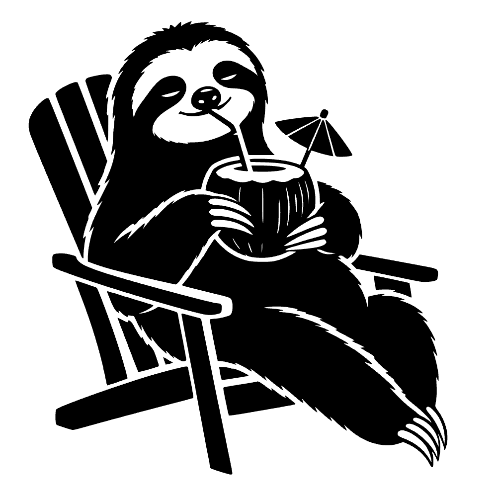 Perezoso bebiendo lentamente — archivo SVG