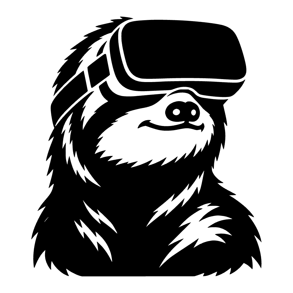 Sloth Wearing Virtual Reality SVG SVG cut file preview