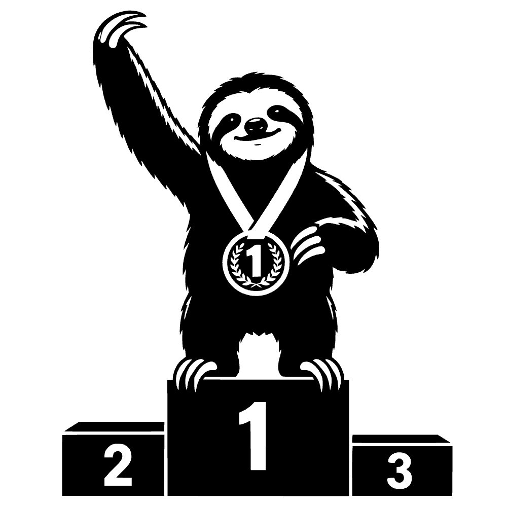 Perezoso ganando medalla — archivo SVG