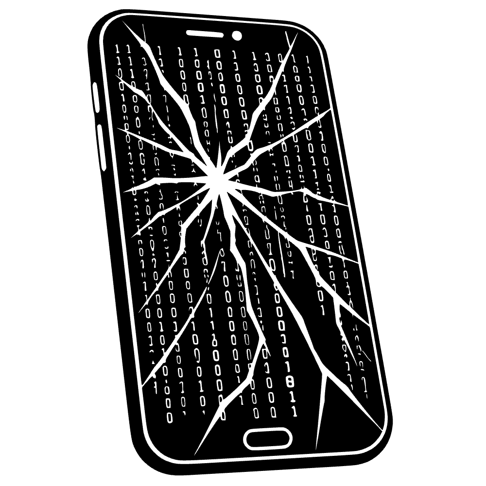 Smartphone con pantalla muy rota — vista previa del archivo SVG