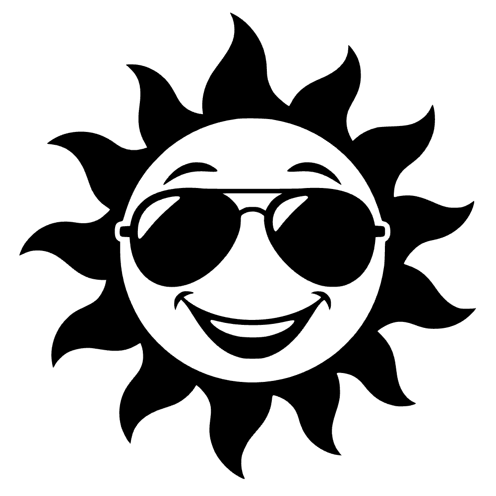 Smiling Cartoon Sun SVG cut file preview