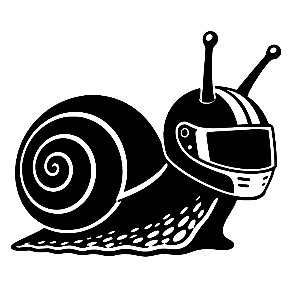 Caracol con coche de carreras — archivo SVG