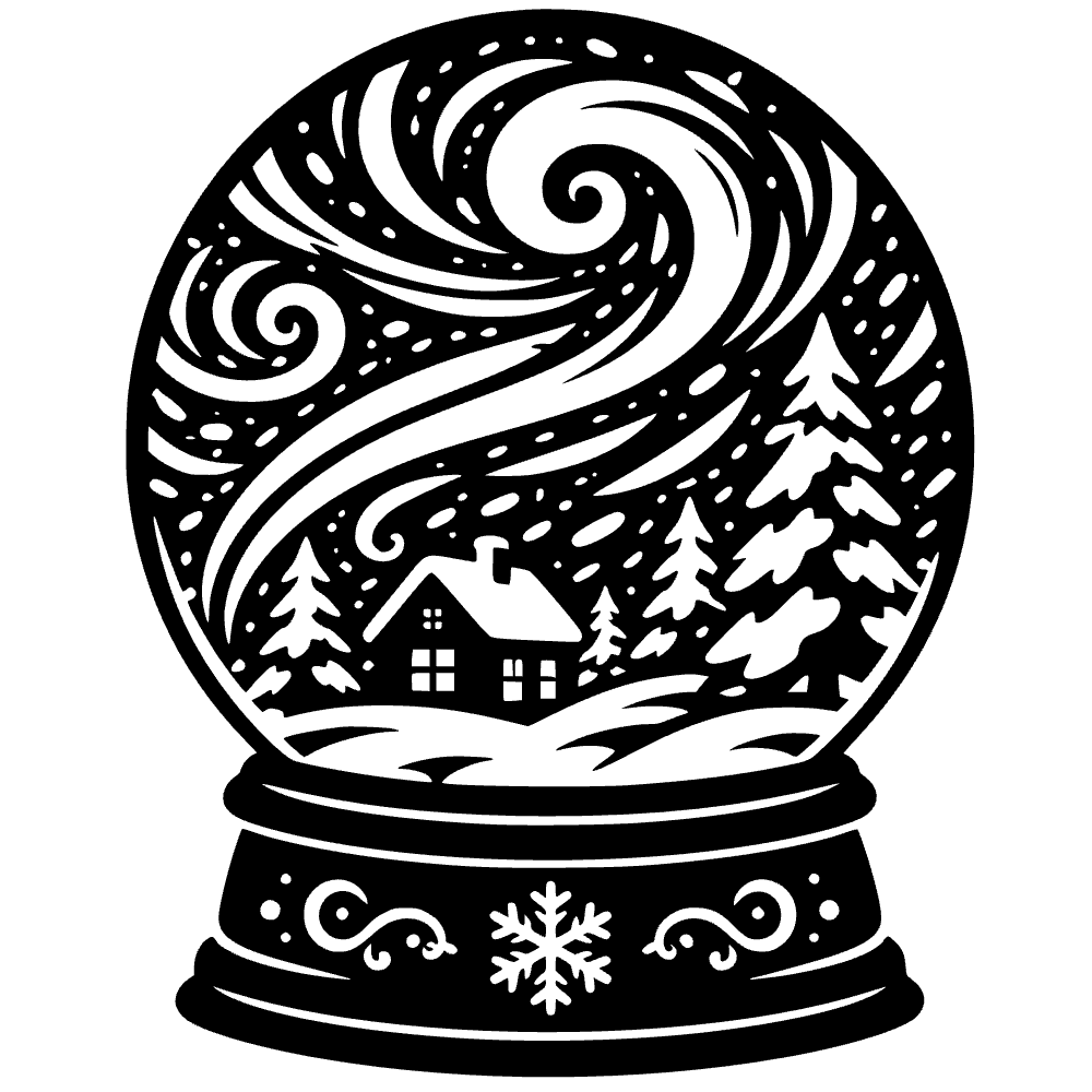 Globo de nieve con ícono feroz — archivo SVG