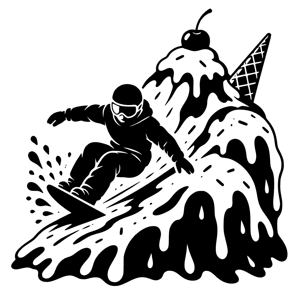 Snowboarder bajando la montaña — archivo SVG