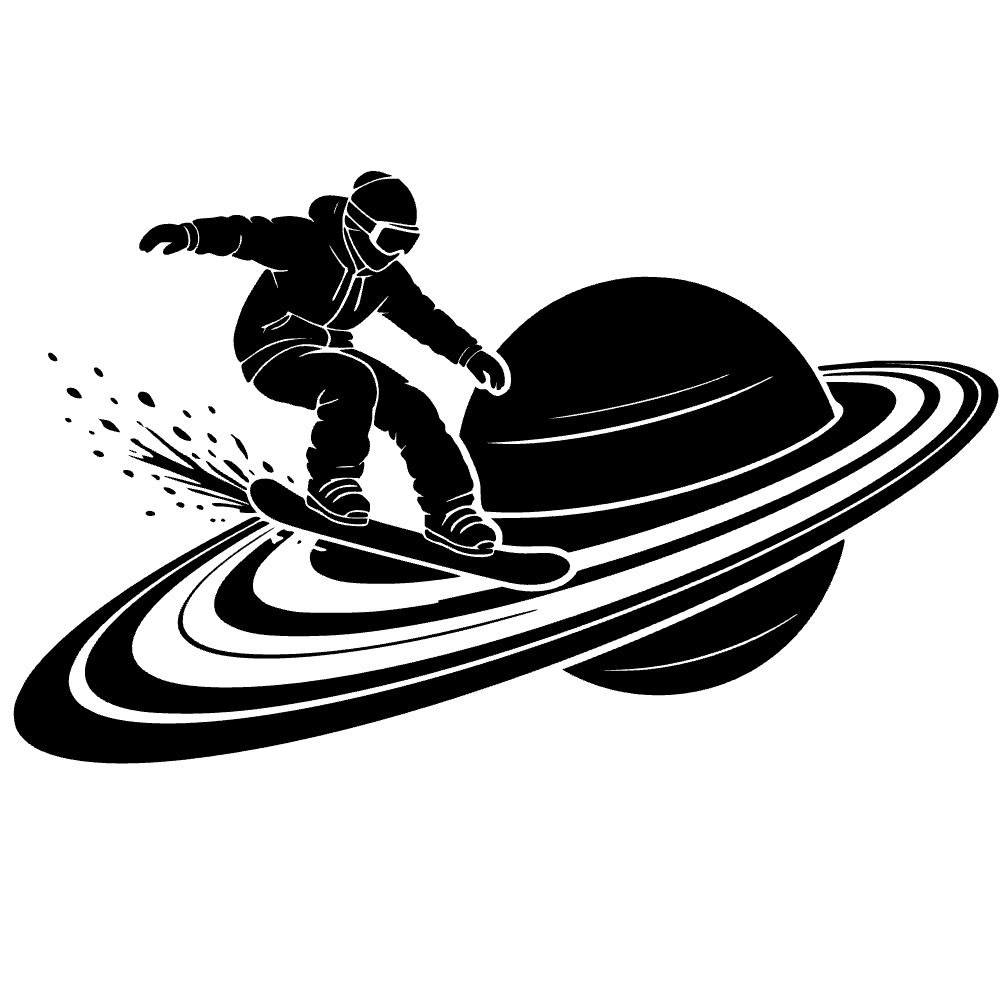 Snowboarder Grinding Rings Saturn Icon SVG SVG cut file preview