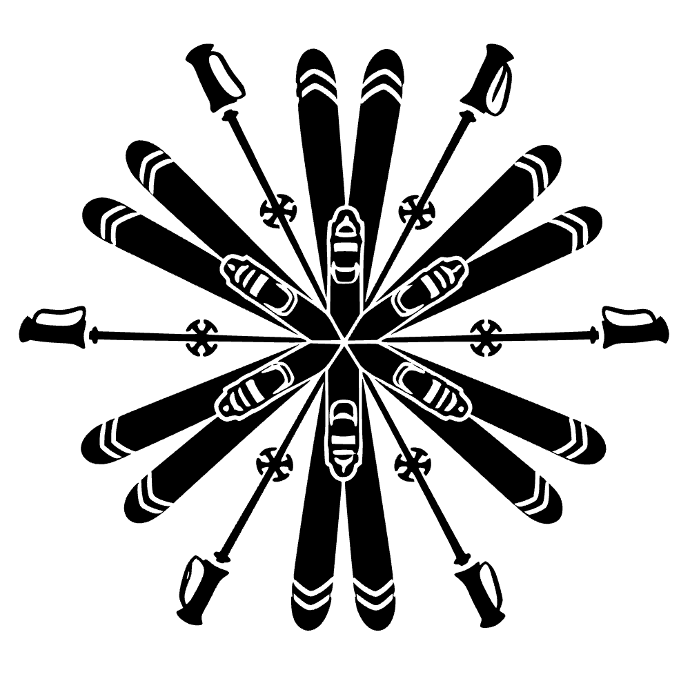 Esquíes hechos de copos de nieve — archivo SVG