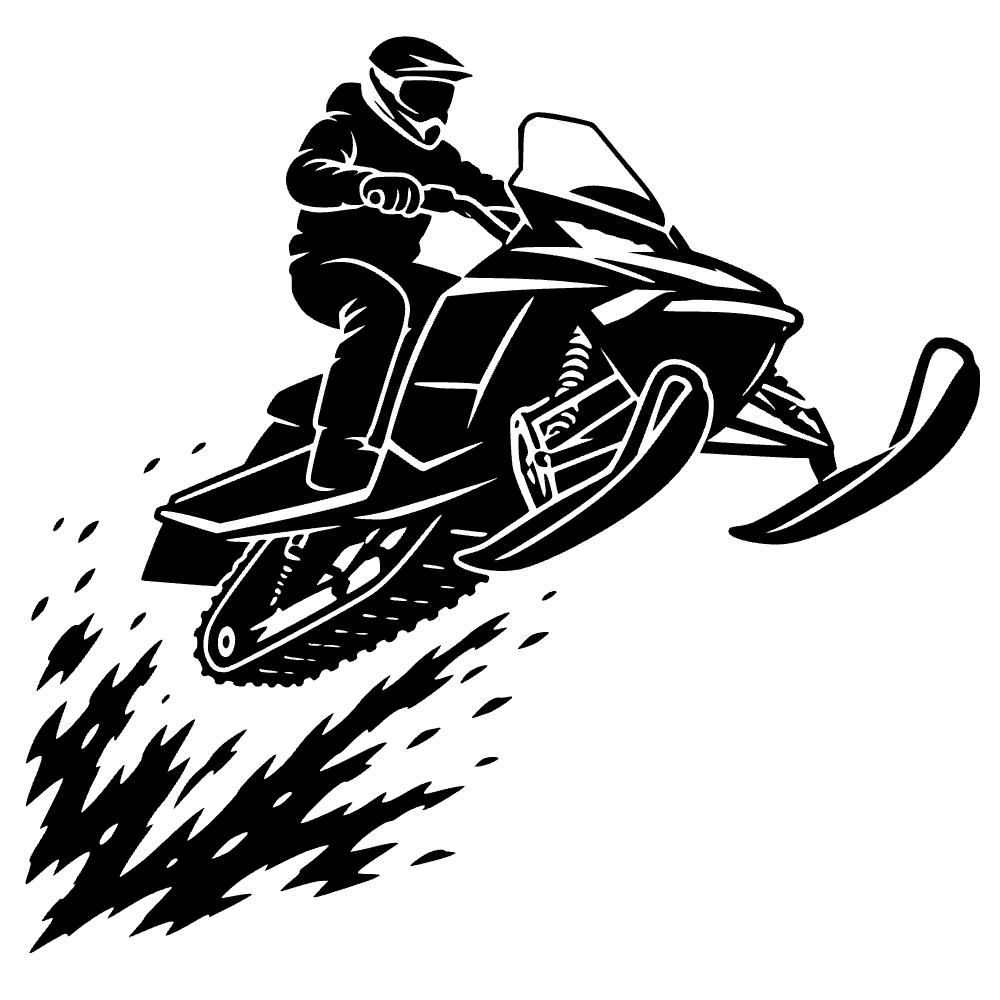 Motocicleta de nieve haciendo acrobacias — archivo SVG