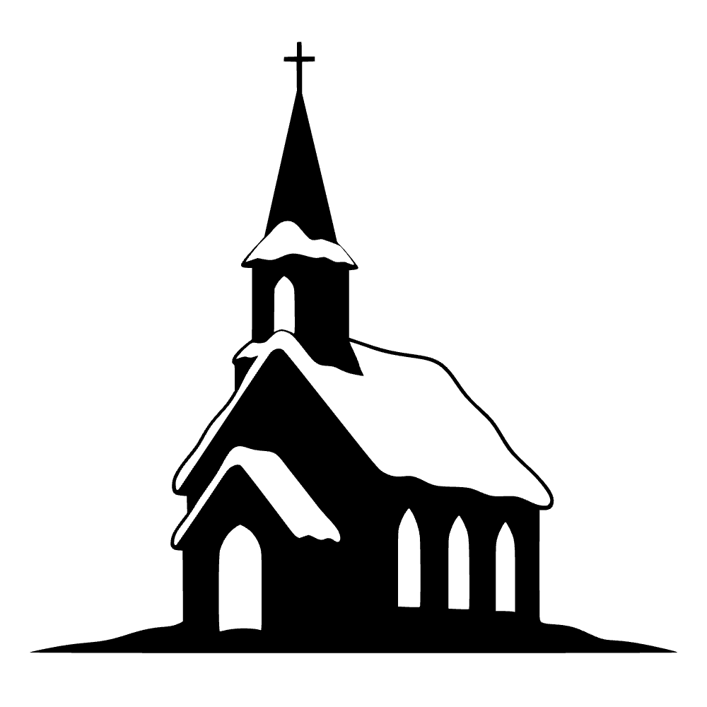 Iglesia de pueblo nevado — archivo SVG