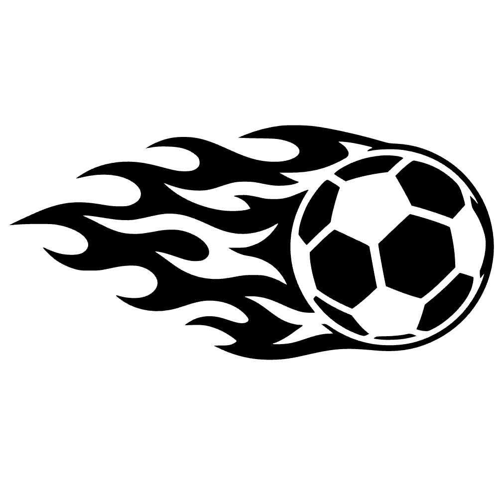 Pelota de fútbol en llamas — archivo SVG