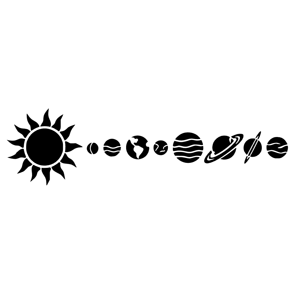 Sistema solar con sol y planetas — archivo SVG