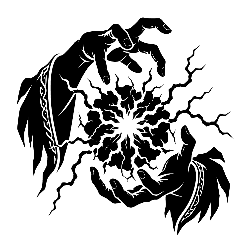 Manos de hechicero conjurando — archivo SVG