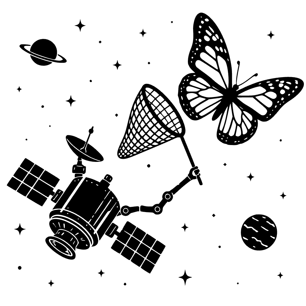 Space Satellite Using Net Icon SVG SVG cut file preview