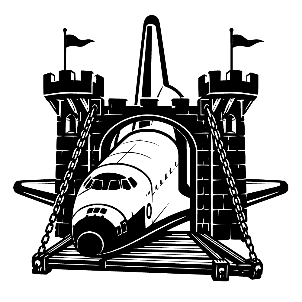 Icono de transbordador espacial medieval — archivo SVG