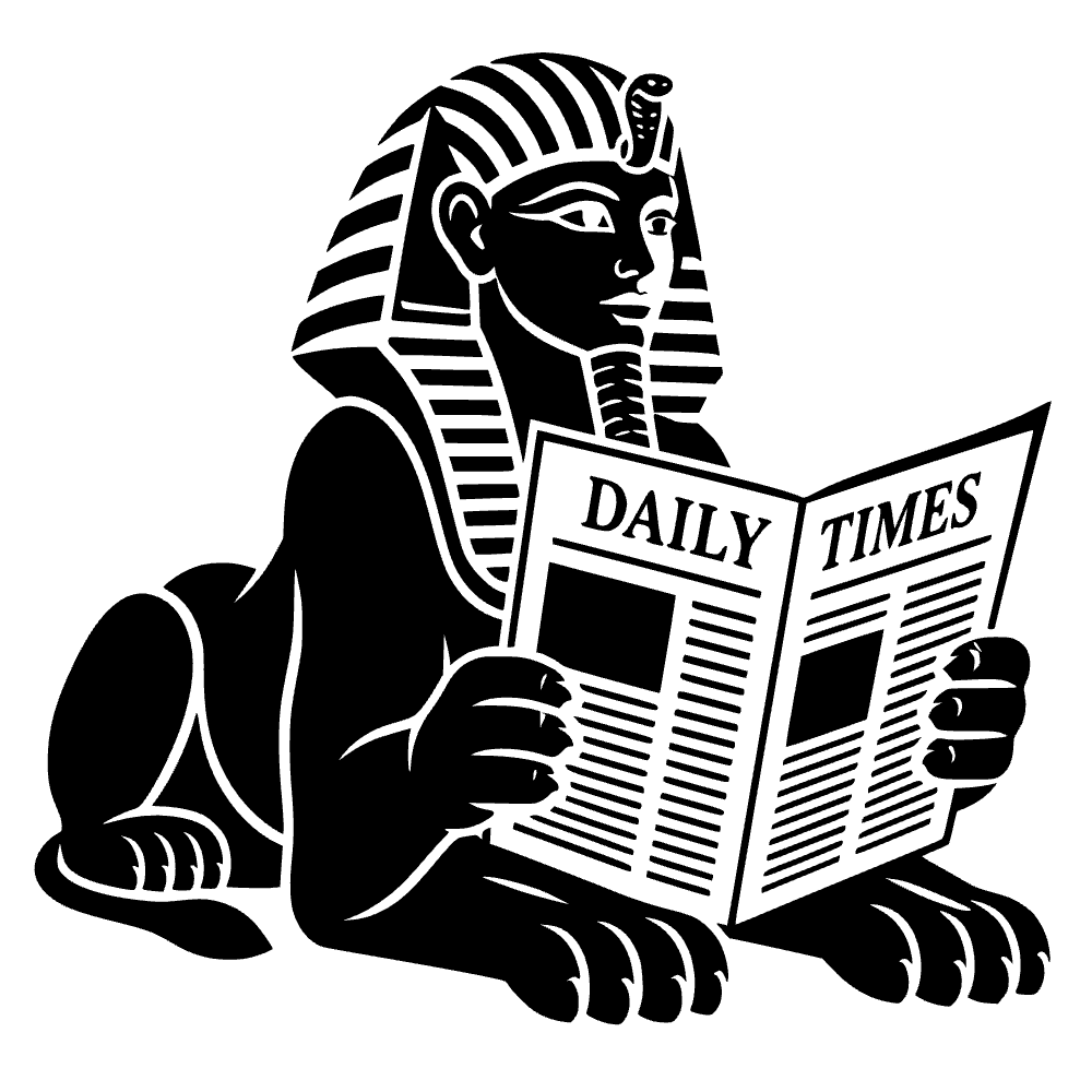Esfinge leyendo un periódico — archivo SVG