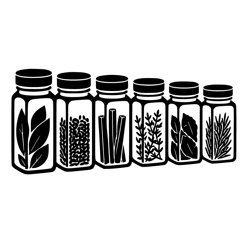 Frascos de especias en fila — archivo SVG