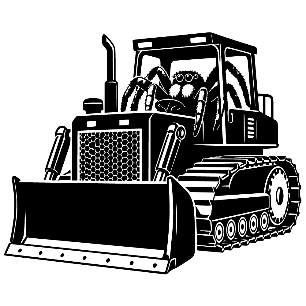 Araña conduciendo bulldozer — archivo SVG