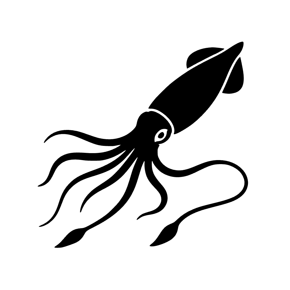 Calamar nadando — archivo SVG
