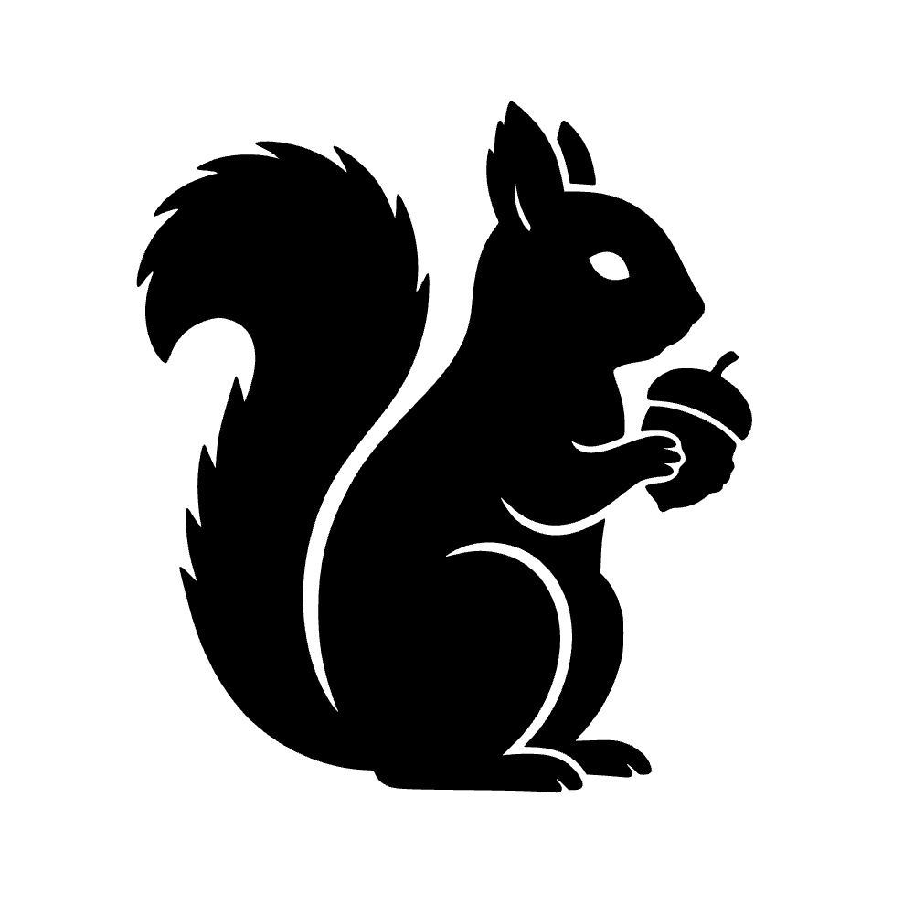 Ardilla sosteniendo una bellota — archivo SVG