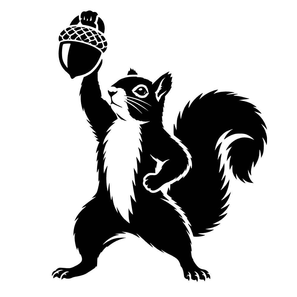Squirrel Lifting Acorn SVG SVG cut file preview