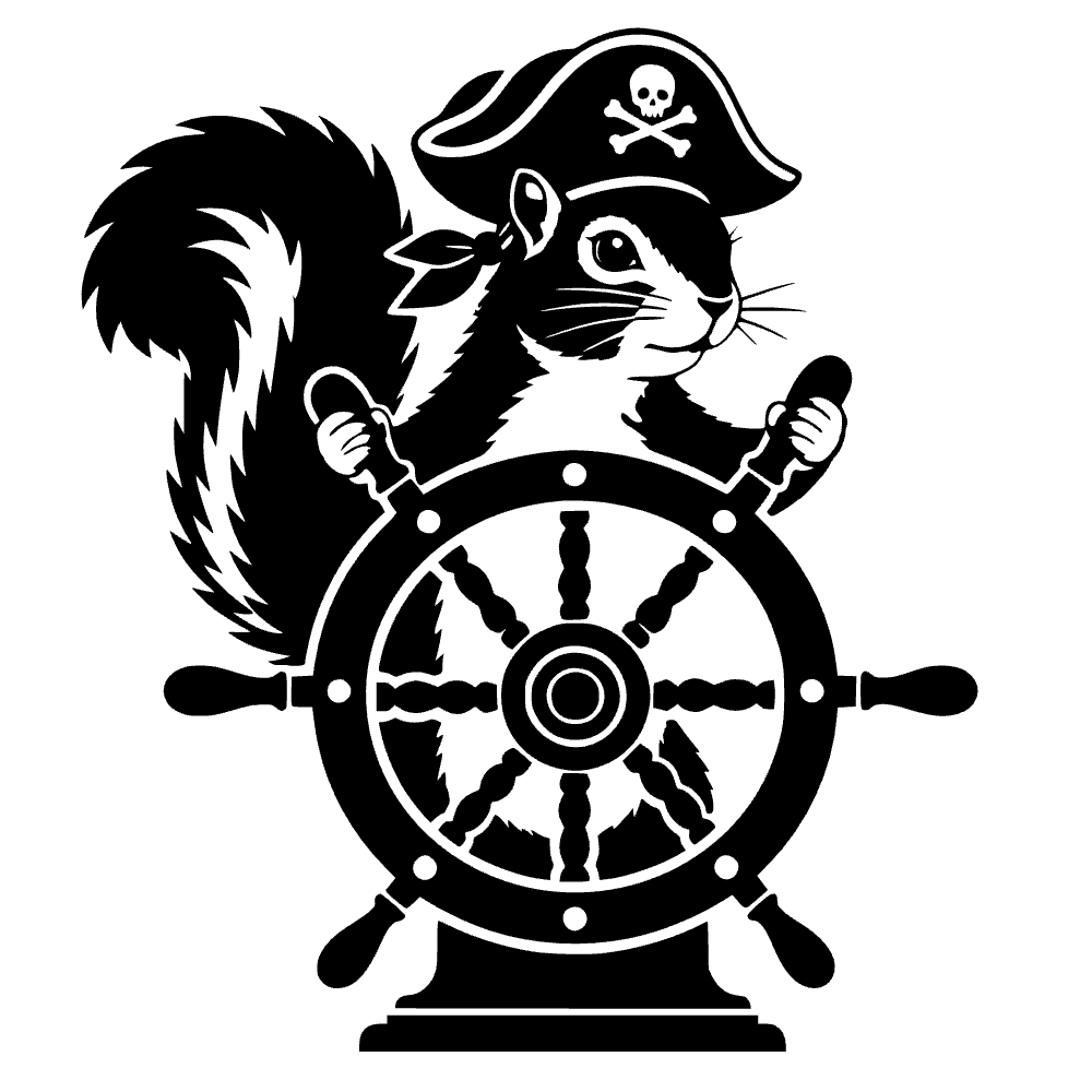 Squirrel Navigating Ship SVG cut file preview