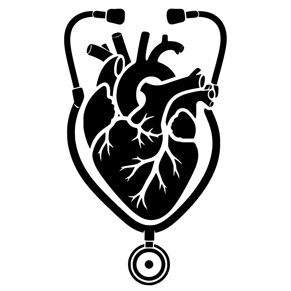 Ícono de estetoscopio con corazón — archivo SVG