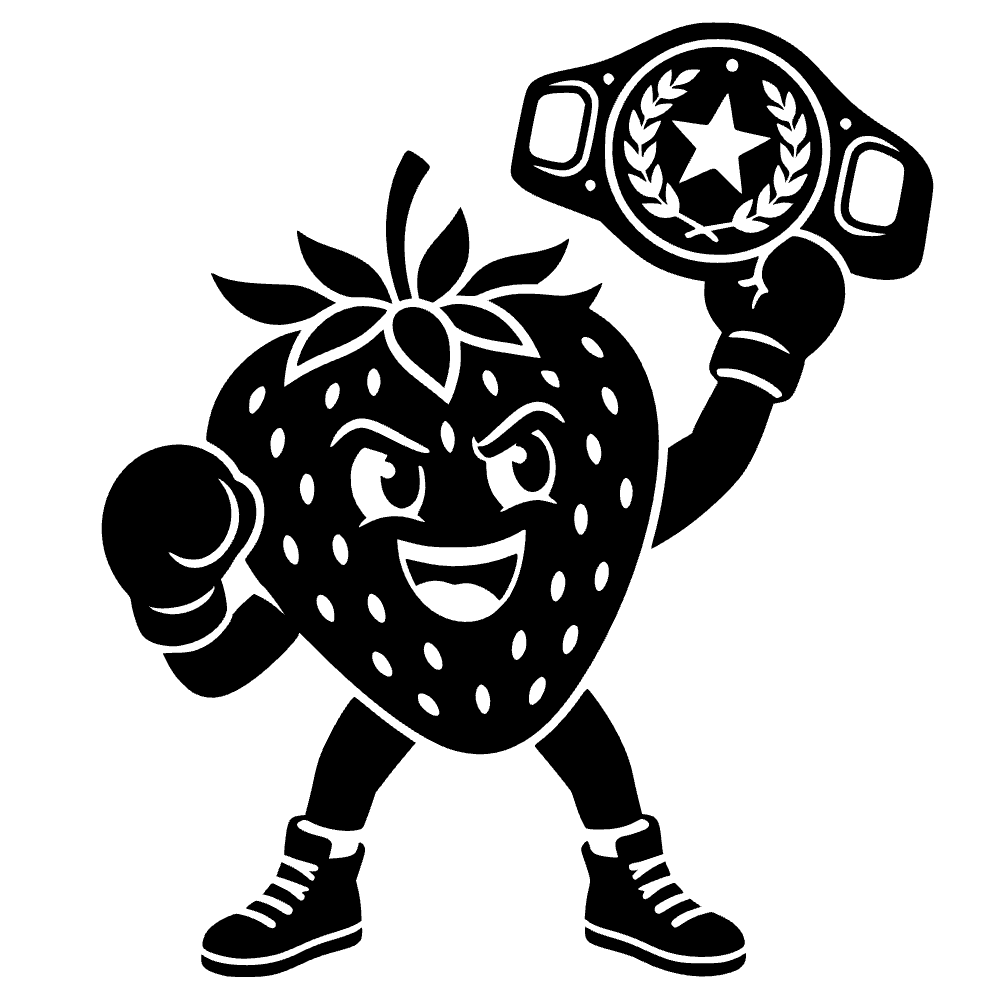 Strawberry Boxing Champion SVG cut file preview