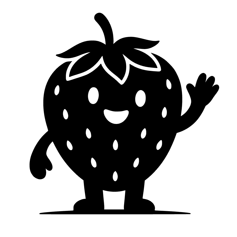Strawberry Character Icon SVG cut file preview