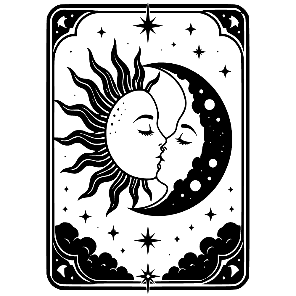 Sol y luna besándose — archivo SVG