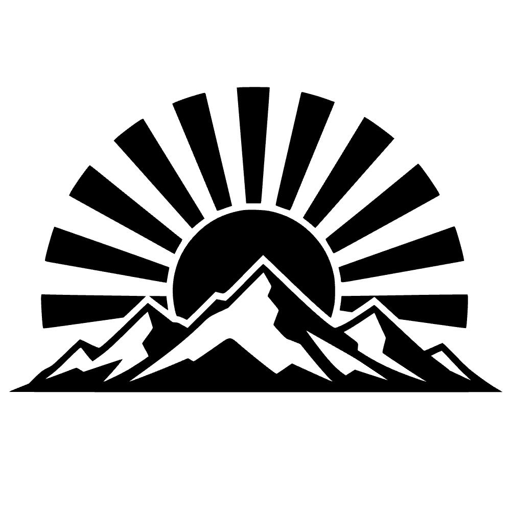 Sun Over Mountains Icon SVG cut file preview