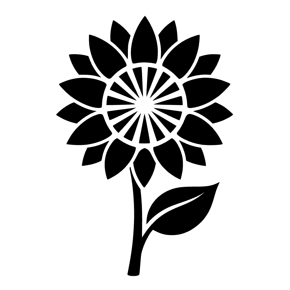 Sunflower Bloom Silhouette SVG cut file preview