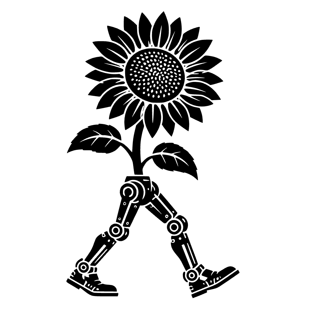 Girasol caminando con confianza — archivo SVG