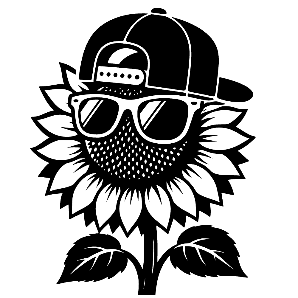 Girasol con gorra de béisbol — archivo SVG