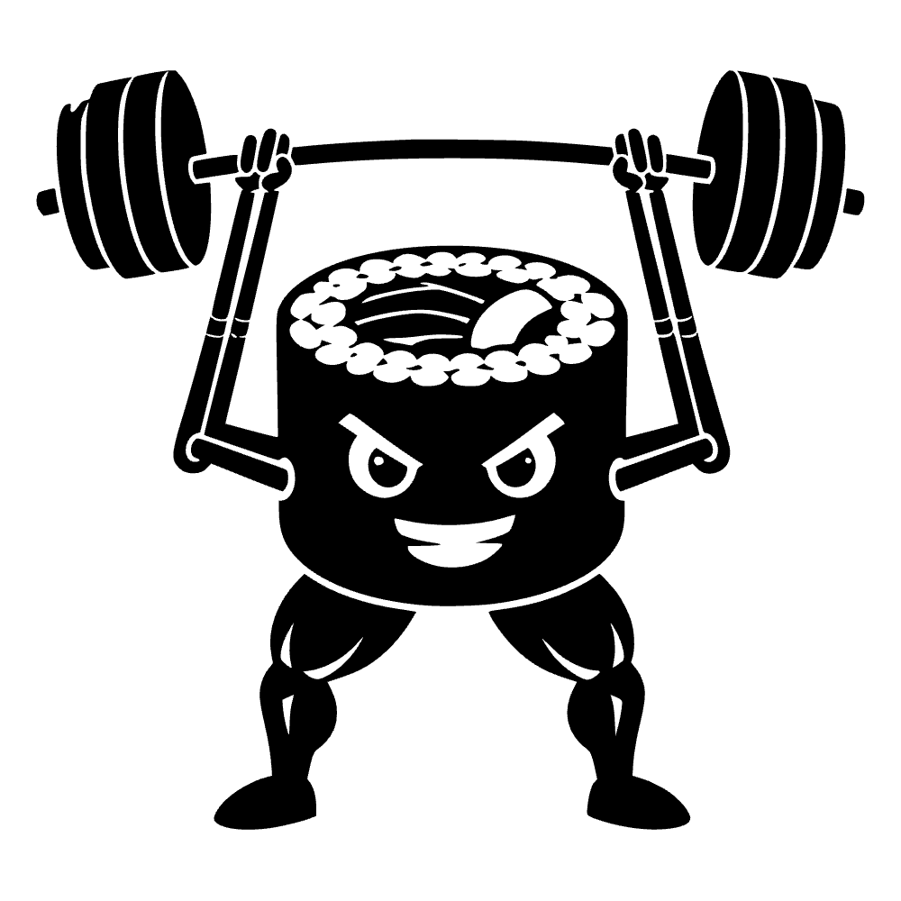 Sushi Roll Flexing Muscles SVG cut file preview