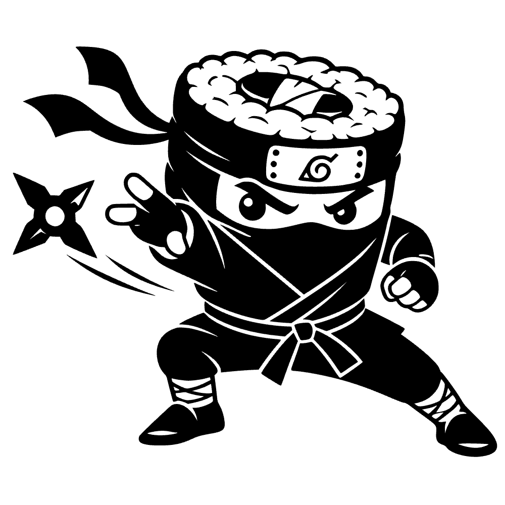 Sushi Roll Wearing Ninja Icon SVG SVG cut file preview