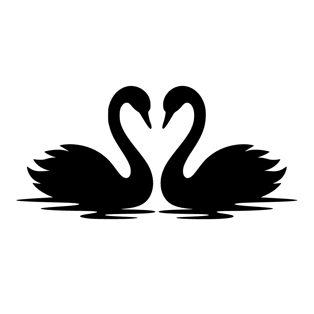 Par de cisnes enfrentados — archivo SVG