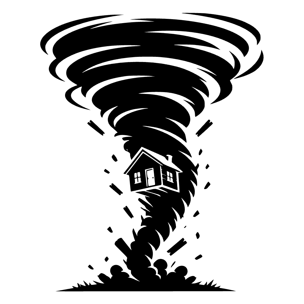 Swirling Tornado Silhouette SVG cut file preview