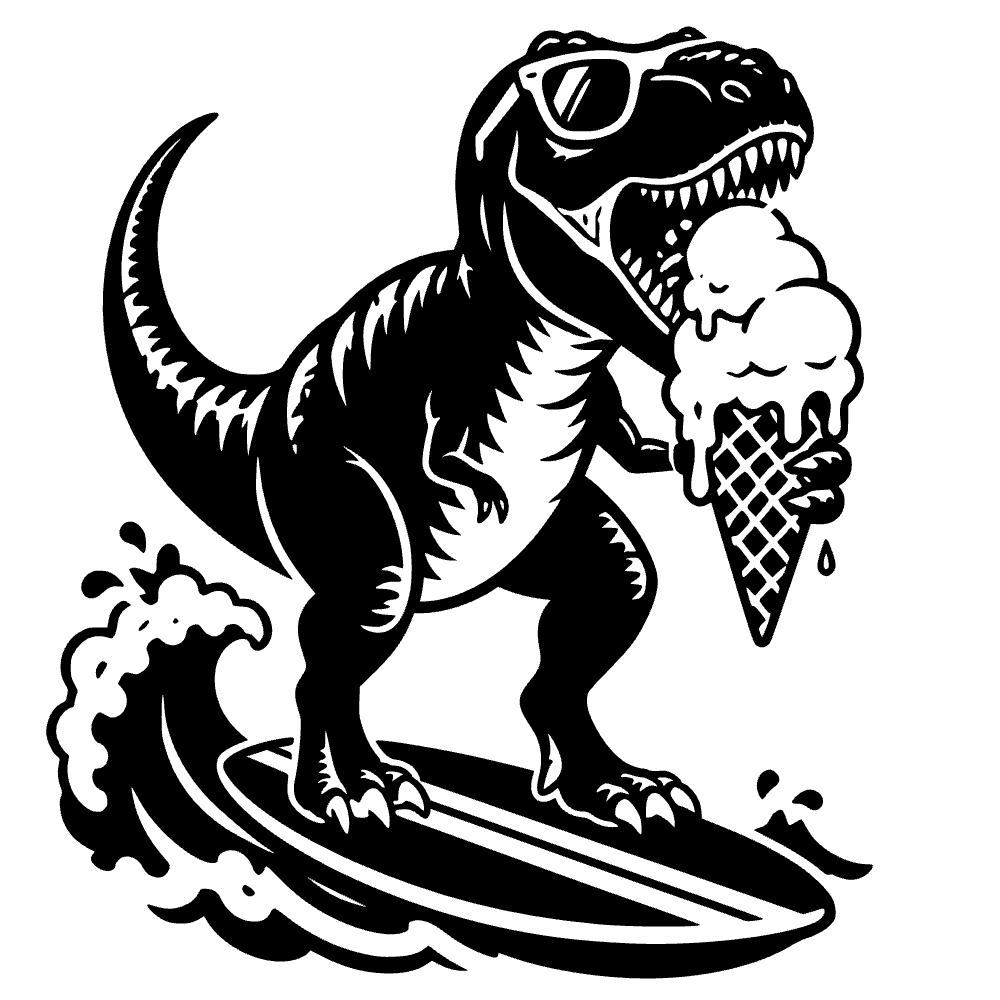 T Rex comiendo helado — archivo SVG