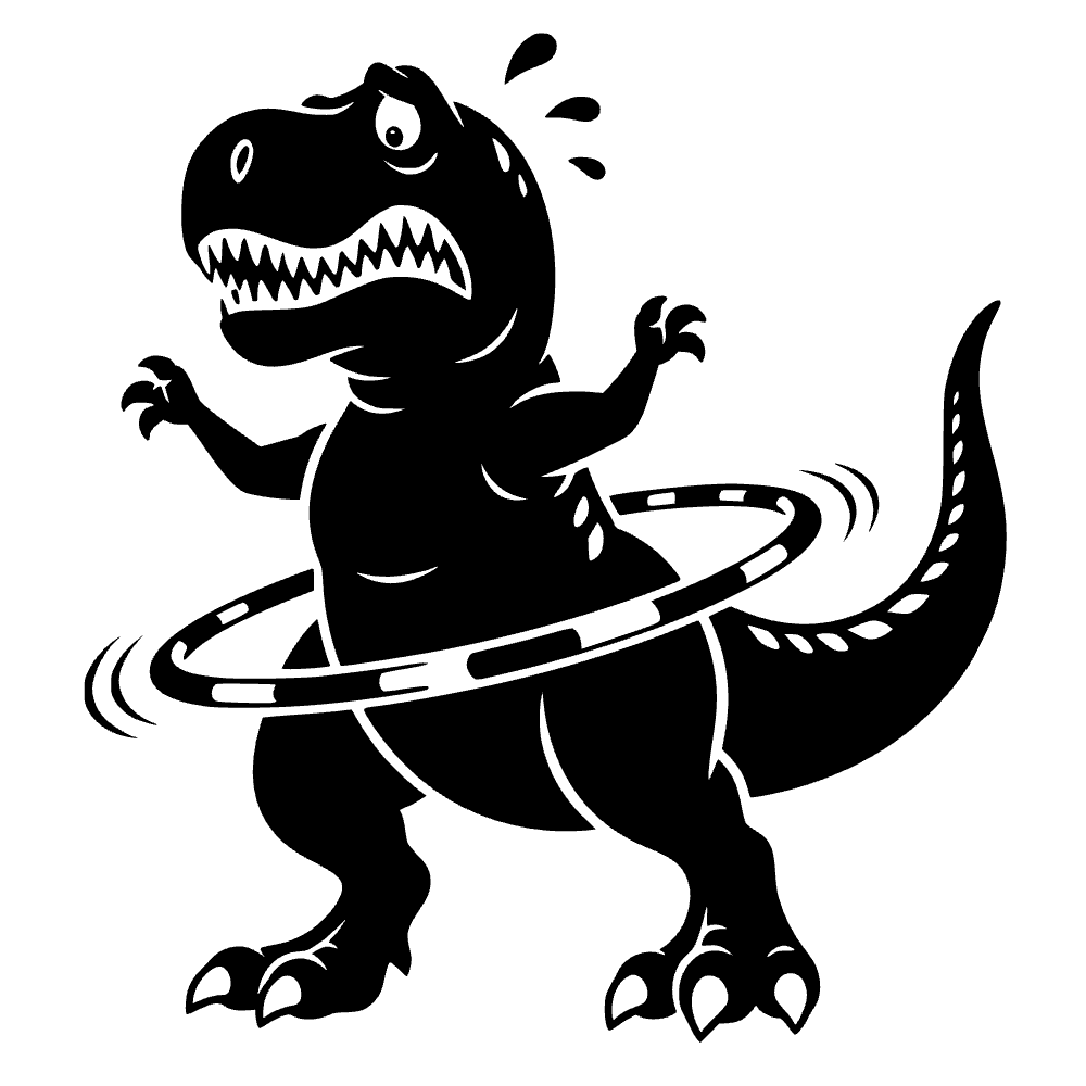 T Rex Struggling Spin SVG cut file preview