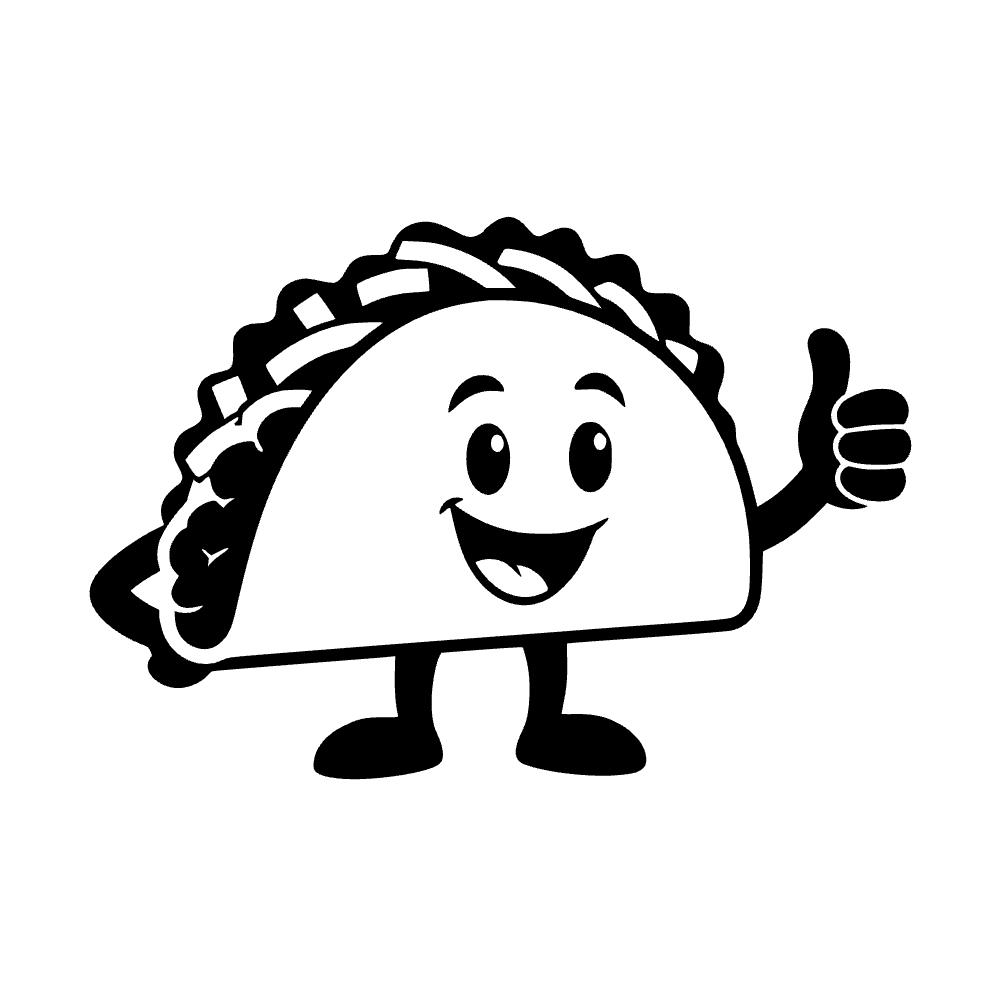 Taco Character Thumbs Up SVG cut file preview