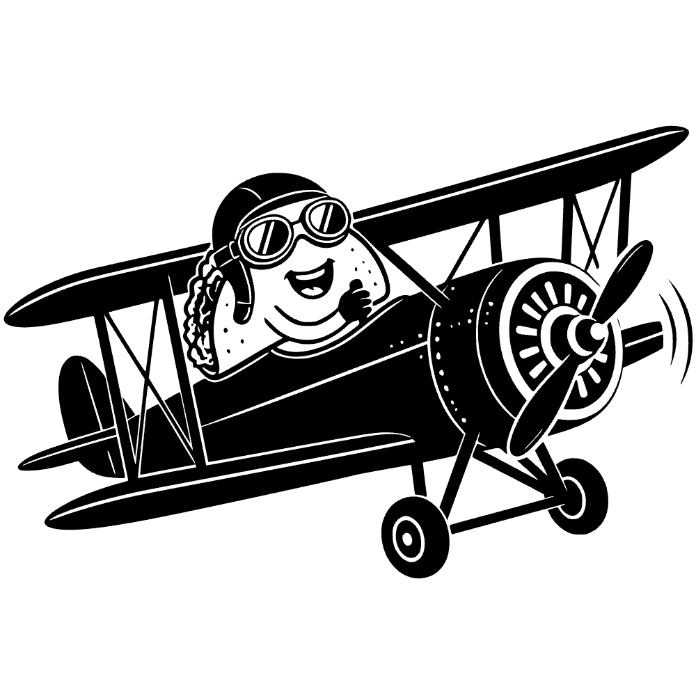 Taco Flying Biplane SVG cut file preview