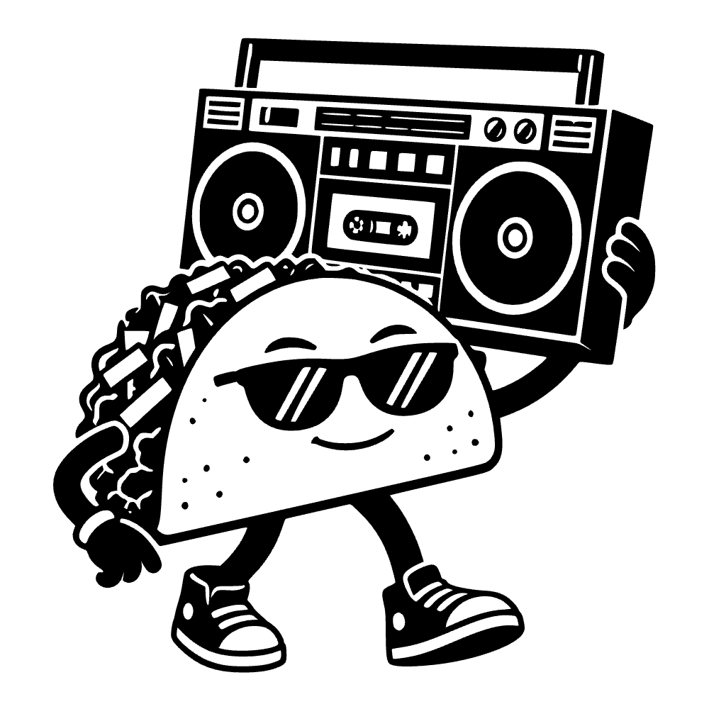 Taco Holding Giant Boombox SVG SVG cut file preview