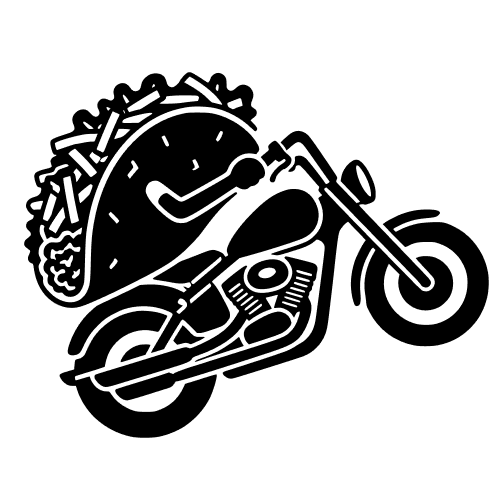Taco montando una motocicleta — archivo SVG