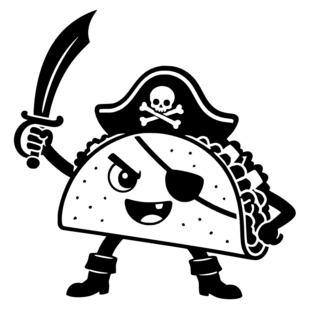 Pirata armado con concha de taco — archivo SVG