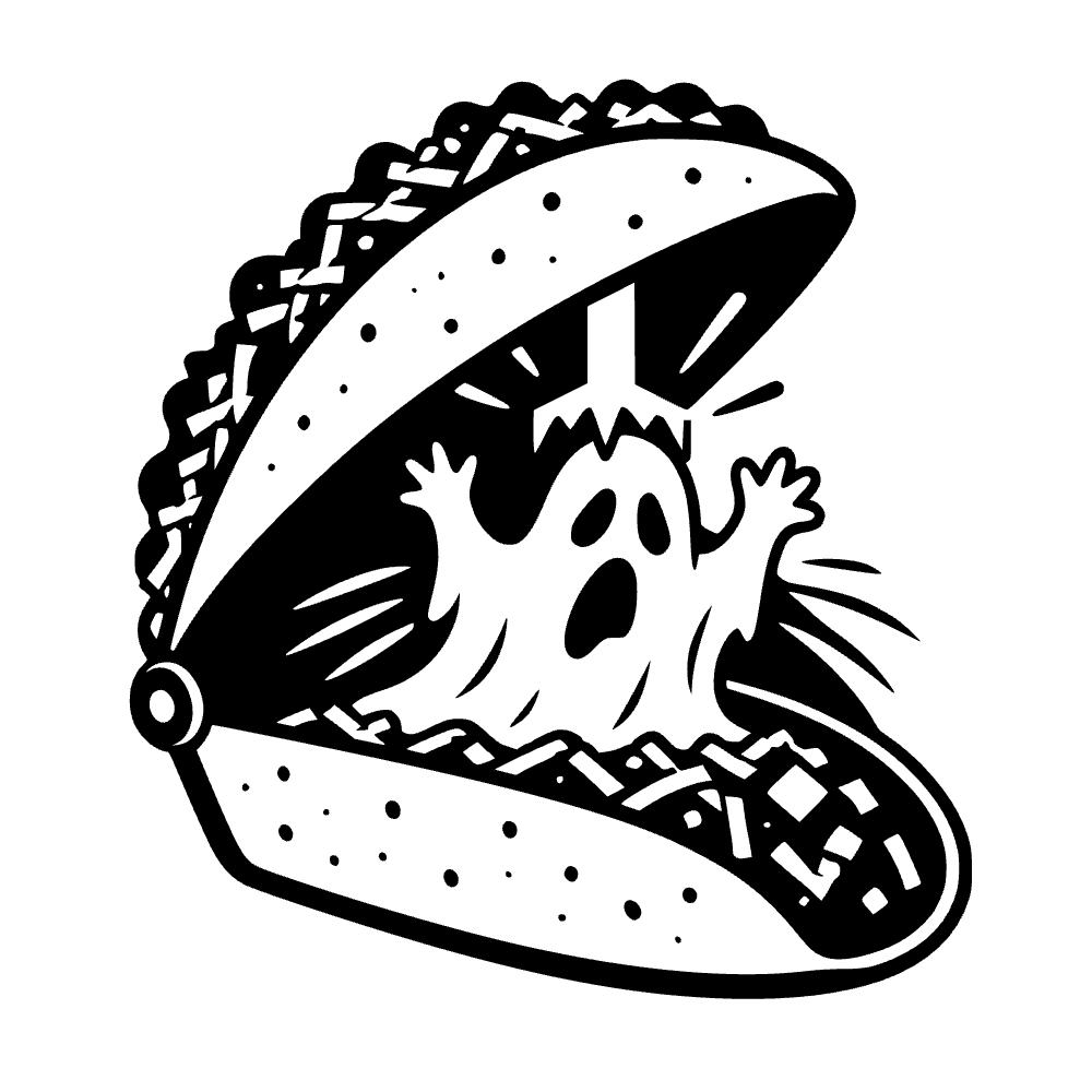 Taco Shell Ghost SVG cut file preview