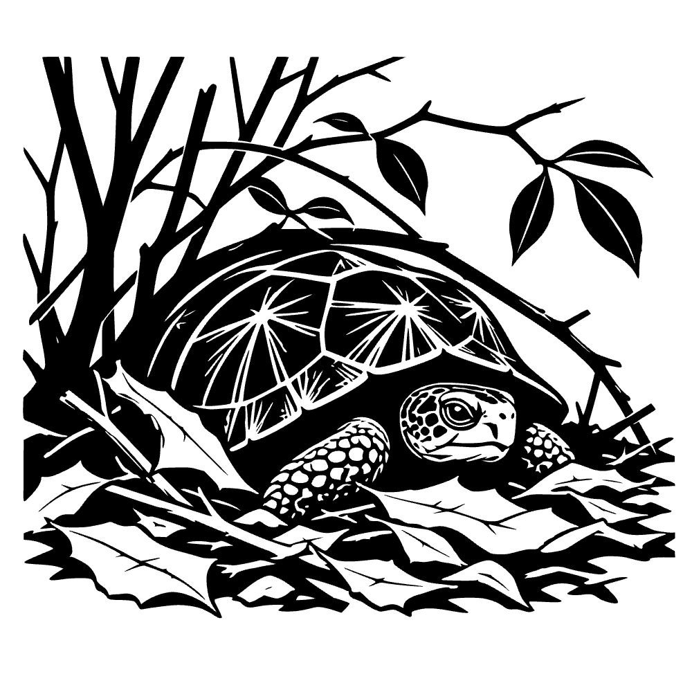 Tortuga con cola escondida — archivo SVG