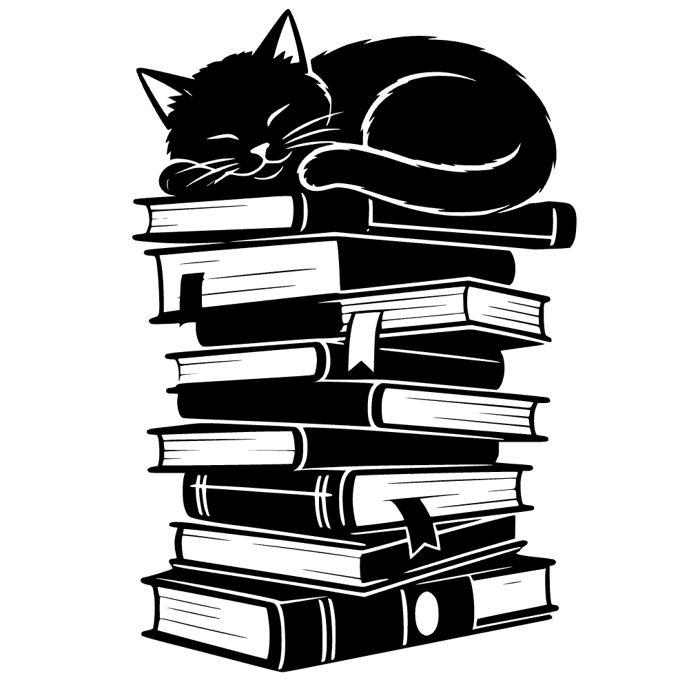 Tall Stack Messy Books SVG cut file preview