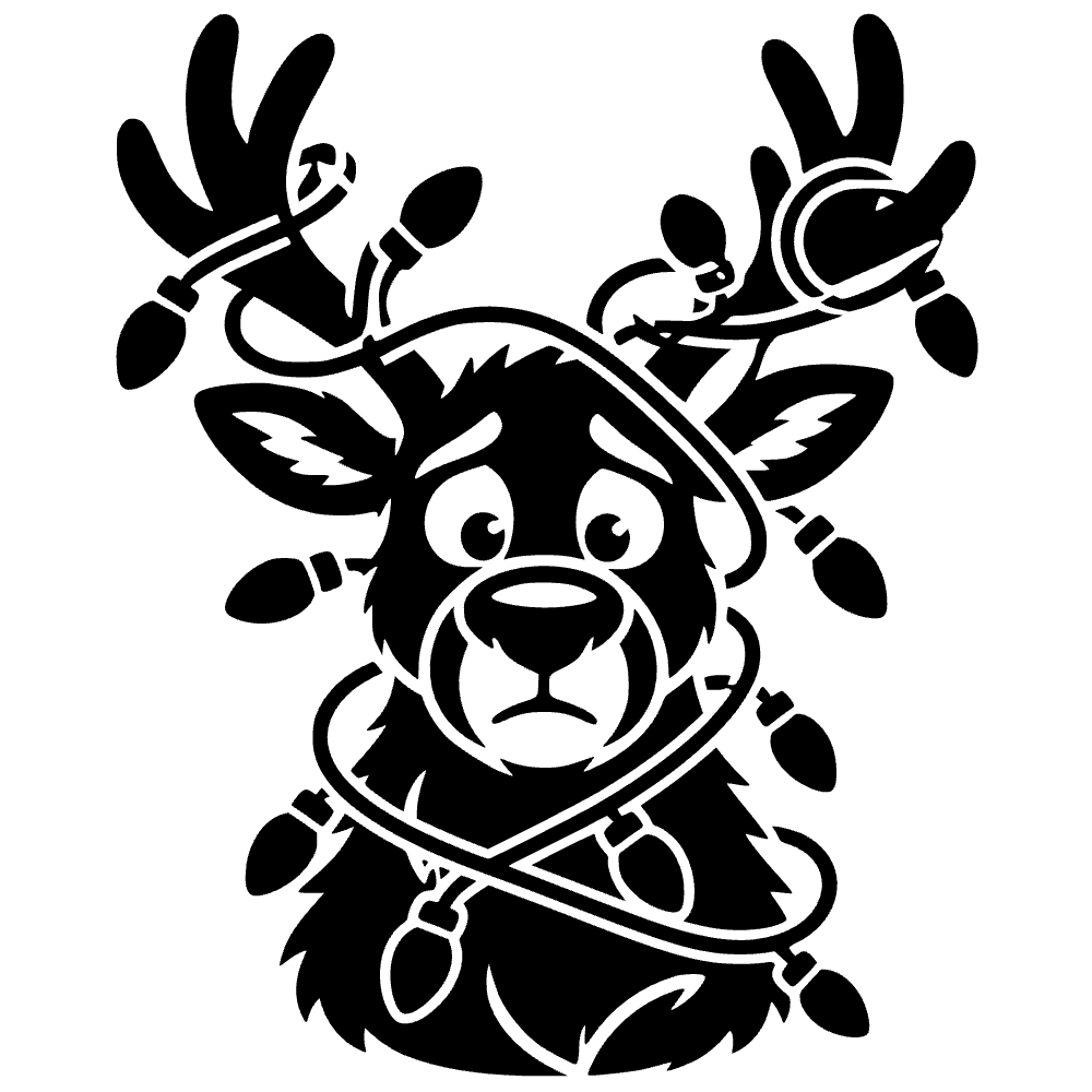 Reno con luces enredadas — archivo SVG