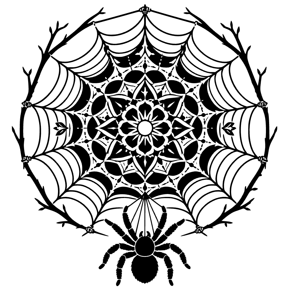 Tarántula tejiendo telaraña — archivo SVG
