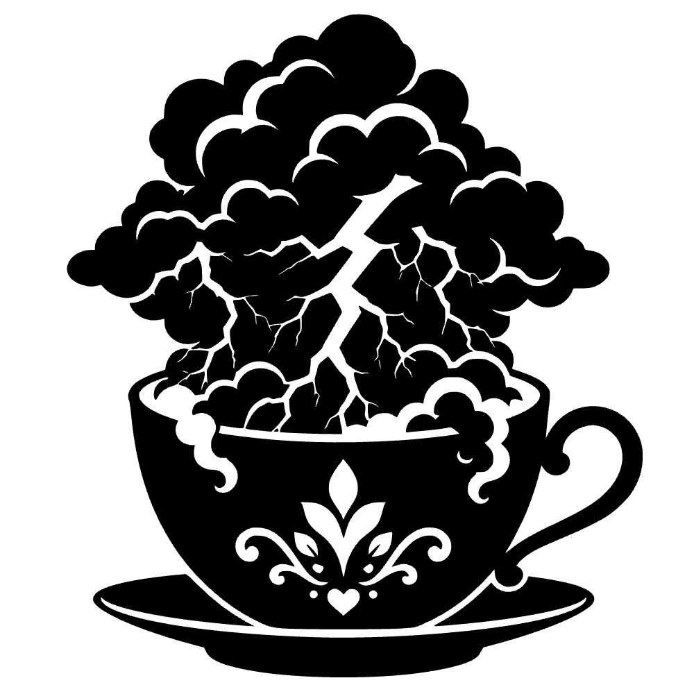 Taza desbordando tormenta — archivo SVG